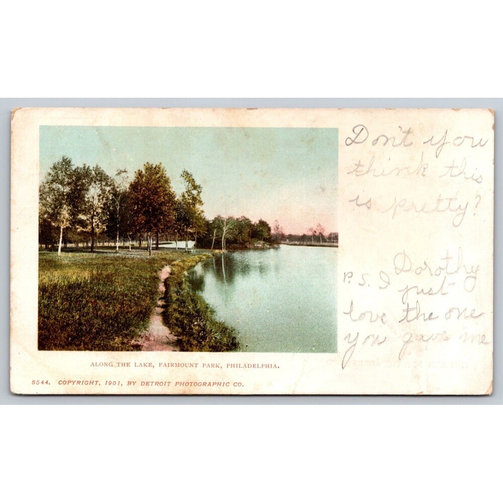 1901 Detroit Photographic Postcard Fairmount Park Philadelphia PA Undivided Back